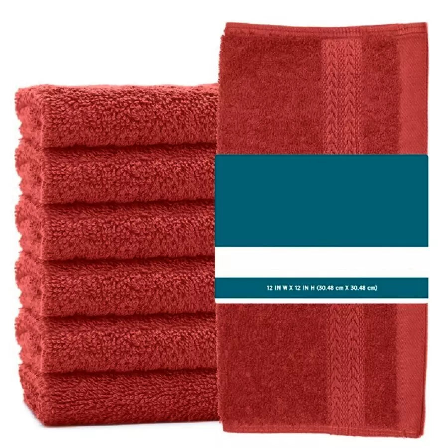 Pack of 12 Face Cloth Towels 100% Egyptian Cotton Flannel Soft 500 GSM