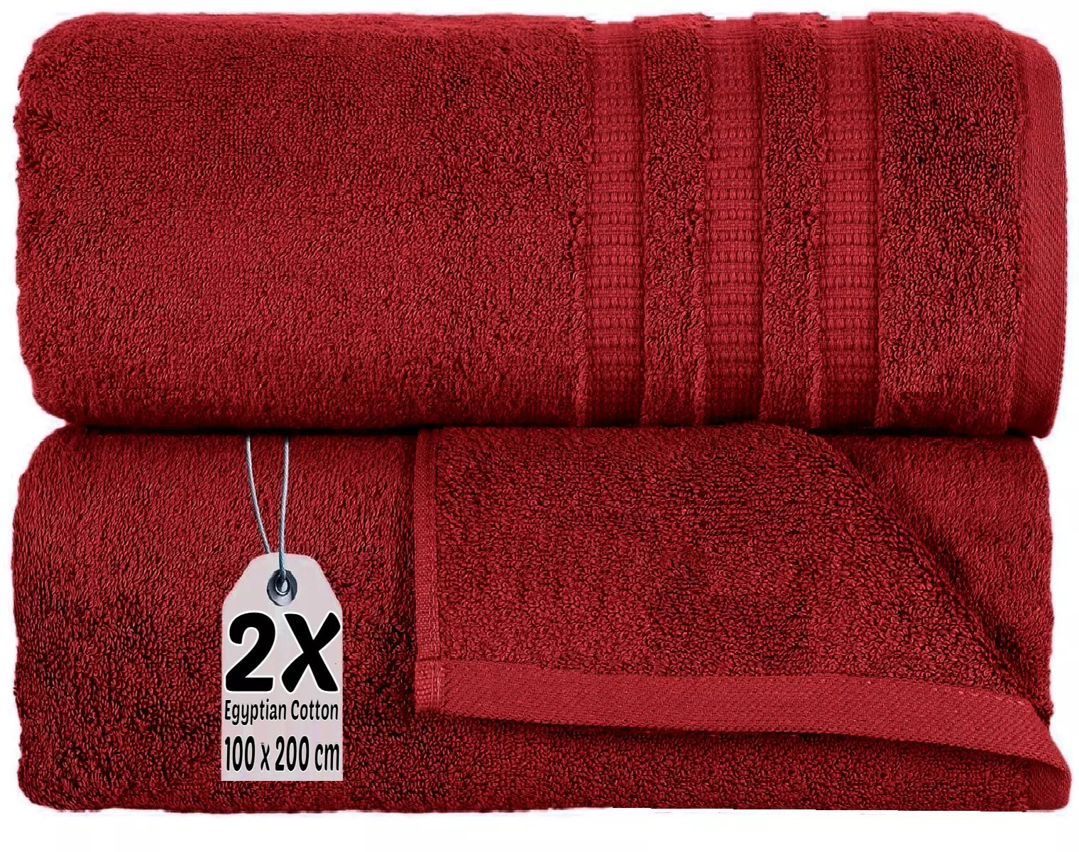 2X Extra Large 100x200cm Jumbo Bath Sheets Towel Set 100% Egyptian Cotton 600GSM