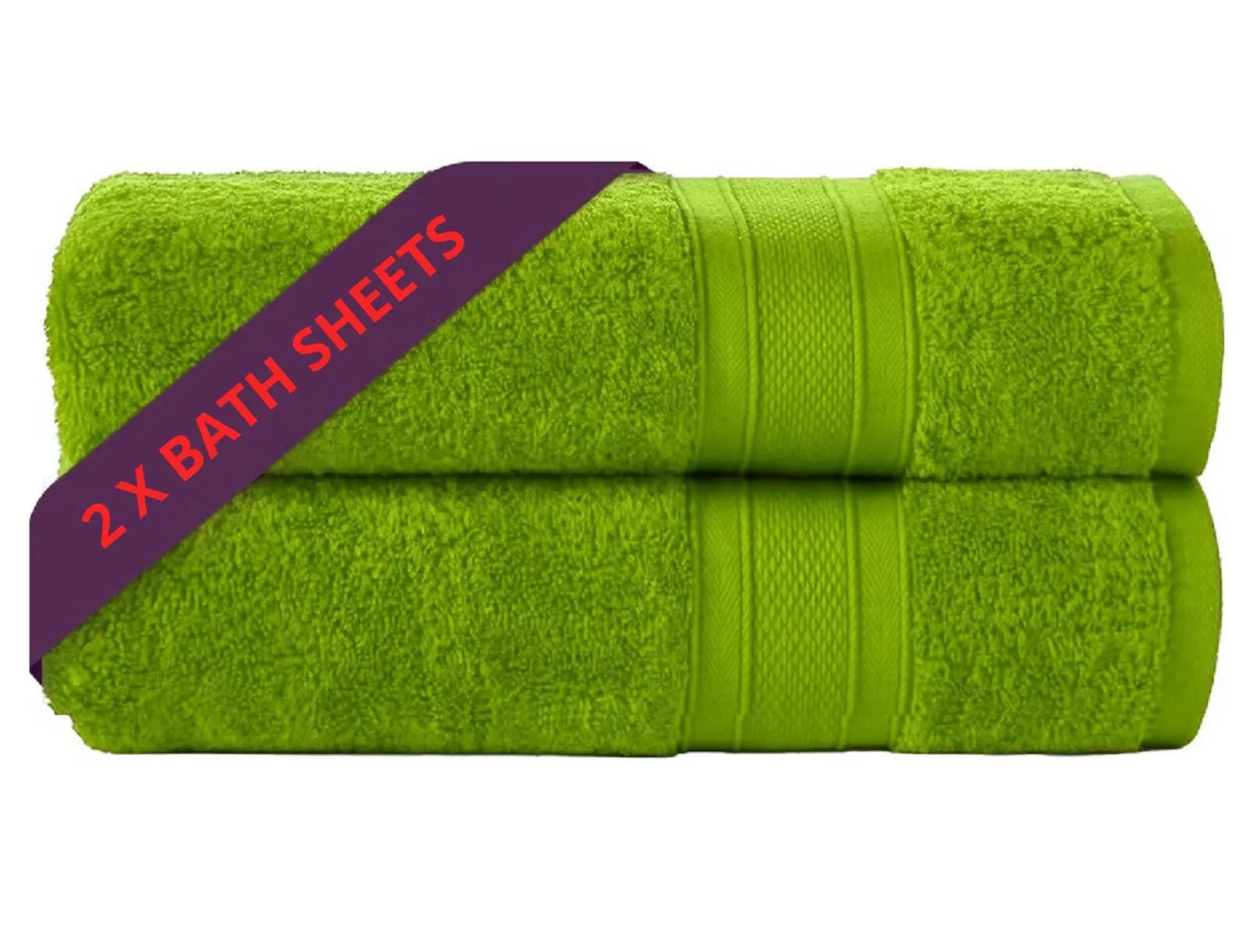 Two-Large Jumbo Budget Bath Sheets 75 cm x 150 cm- Pure Egyptian SheetsCotton 500 GSM - Towelsbay