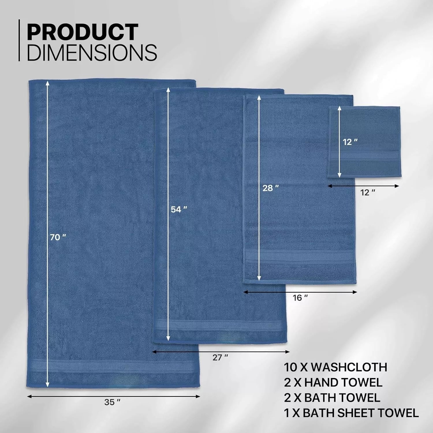 Luxury Towels Set 800 GSM Bath Sheets 100% Egyptian Cotton Face Hand Bath Towels