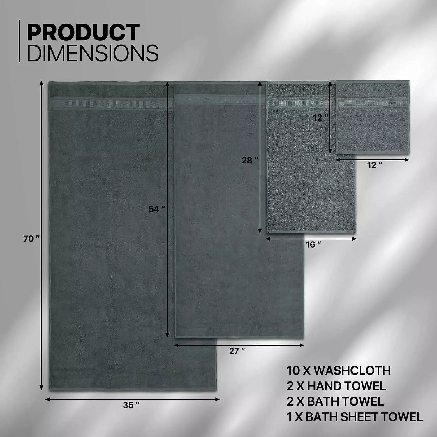 Luxury Towels Set 800 GSM Bath Sheets 100% Egyptian Cotton Face Hand Bath Towels