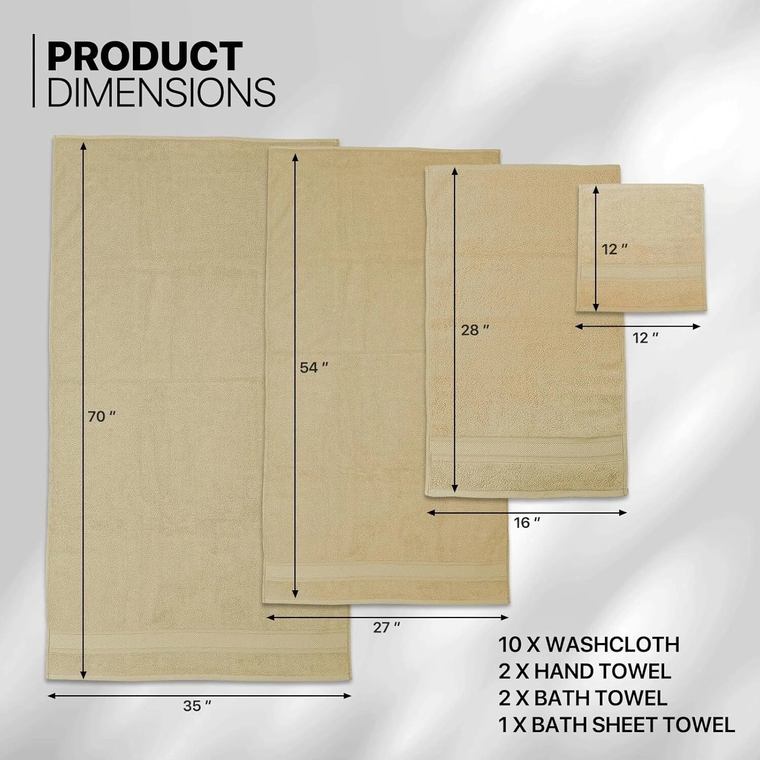 Luxury Towels Set 800 GSM Bath Sheets 100% Egyptian Cotton Face Hand Bath Towels