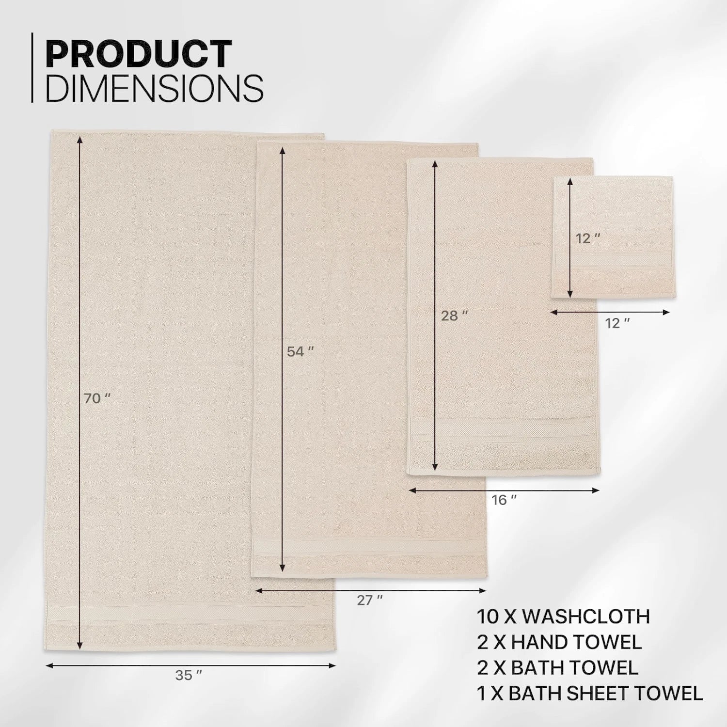 Luxury Towels Set 800 GSM Bath Sheets 100% Egyptian Cotton Face Hand Bath Towels