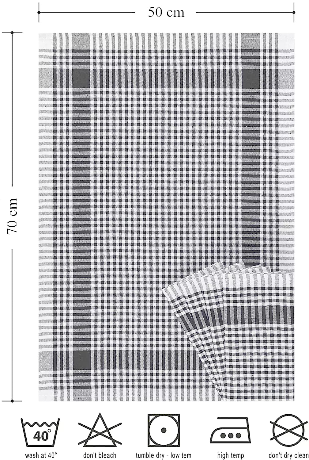 100% Cotton Terry Kitchen Towels Checkered Designed