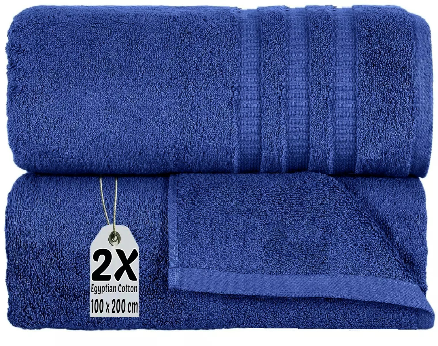 2X Extra Large 100x200cm Jumbo Bath Sheets Towel Set 100% Egyptian Cotton 600GSM