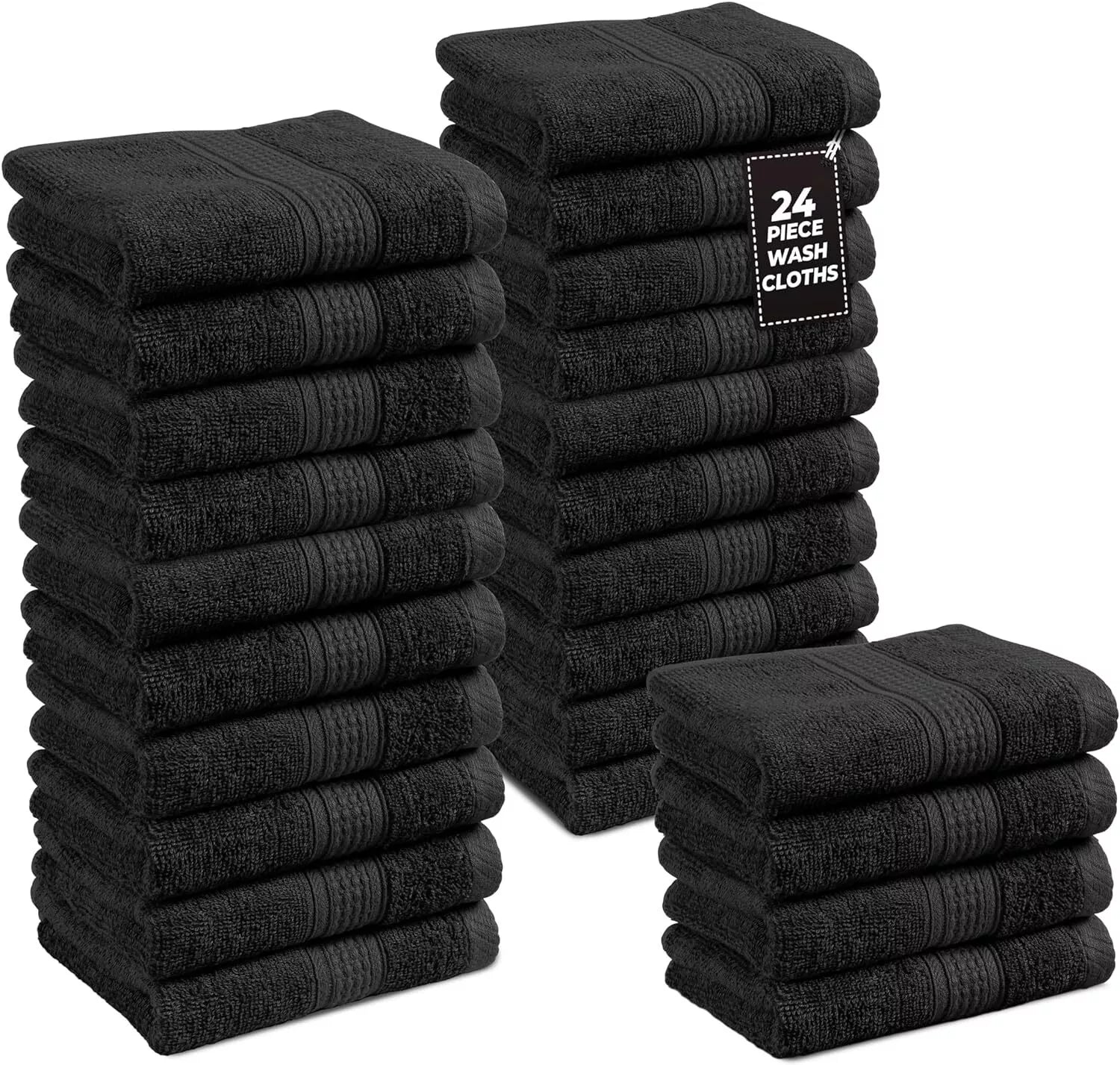 24x Face Cloths Flannels 100% Egyptian Cotton Washcloth Hotel Quality Towels Set