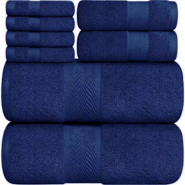 8 Pcs Towel Bale Set 100% Egyptian Cotton Face, Hand Towel, Big Bath Towel 600GSM