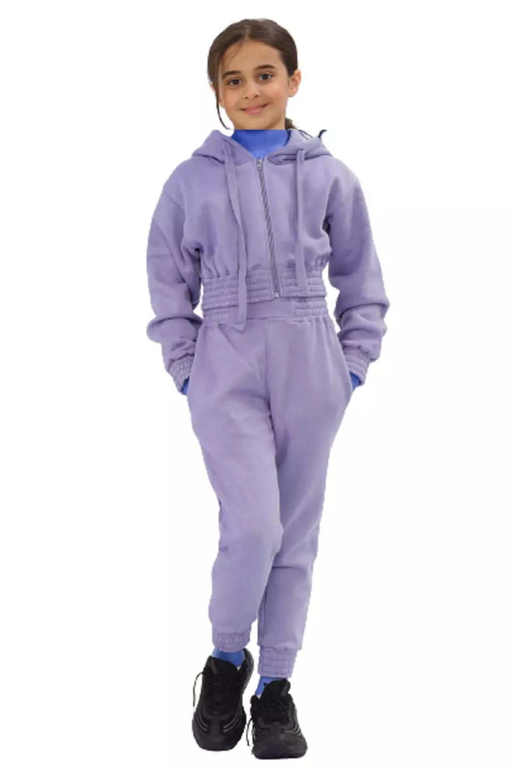 Kids Girls Tracksuit Hoodie, Kids and Teens Crop Tracksuit Set Casual