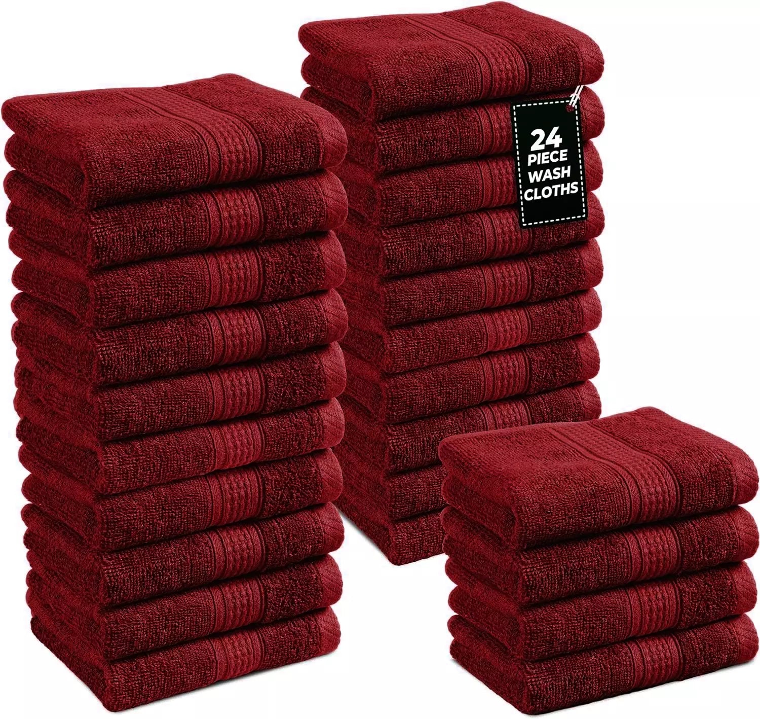 24x Face Cloths Flannels 100% Egyptian Cotton Washcloth Hotel Quality Towels Set