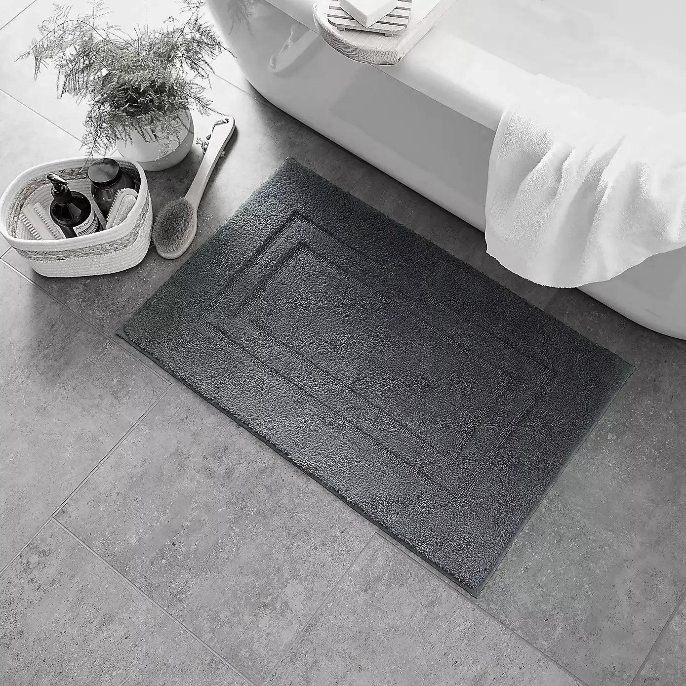 Pack of 2 Luxury Bath Mat Set Super Soft 750-GSM Washable Bath Mat Towelsbay