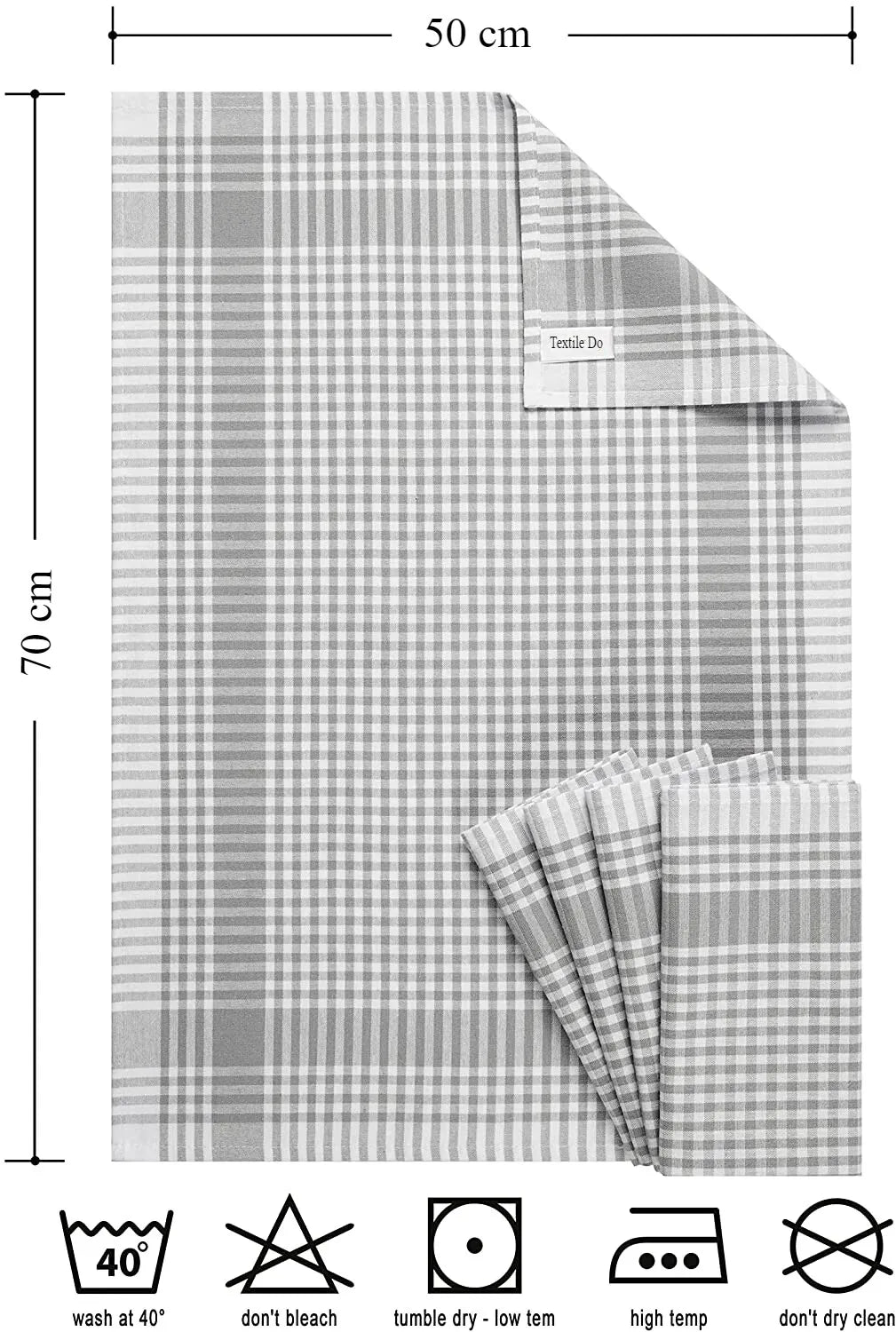 100% Cotton Terry Kitchen Towels Checkered Designed