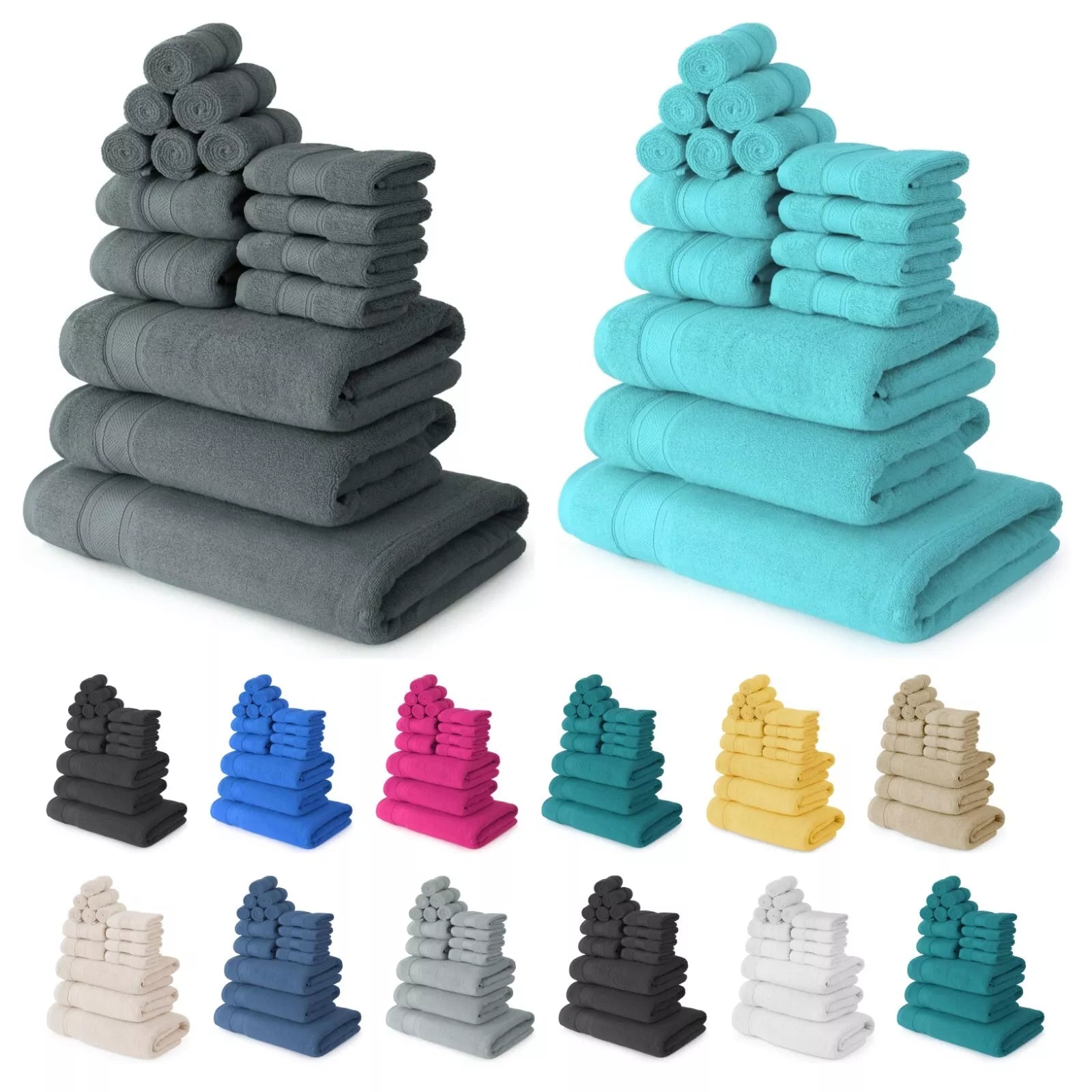 Luxury Towels Set 800 GSM Bath Sheets 100% Egyptian Cotton Face Hand Bath Towels