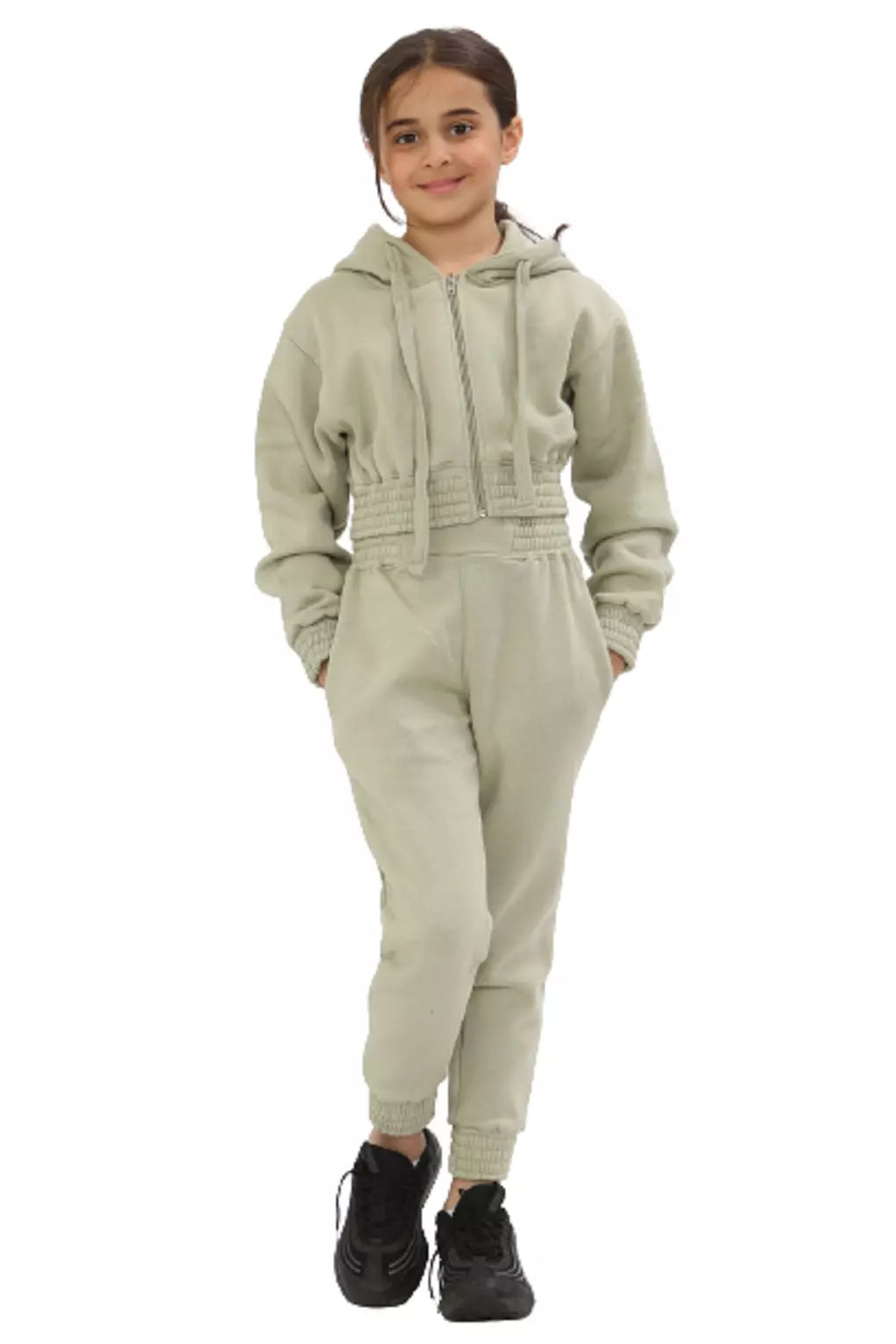 Kid Girls Tracksuit, Top Bottoms Jogger Set, Zipper Hoodie