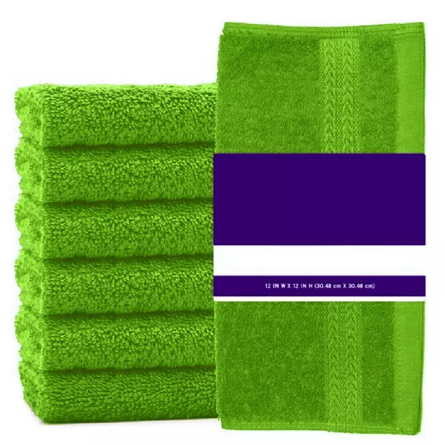 Pack of 12 Face Cloth Towels 100% Egyptian Cotton Flannel Soft 500 GSM