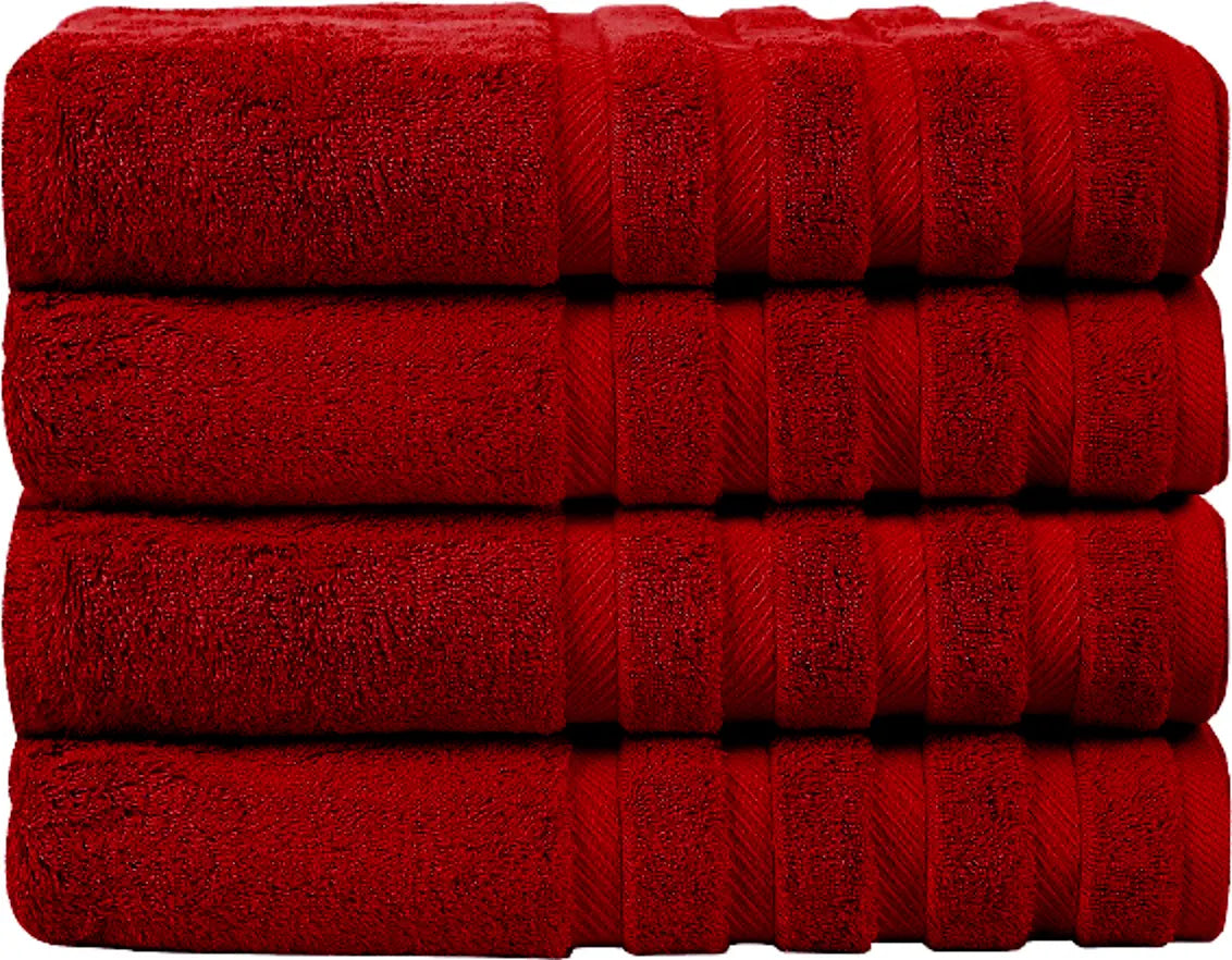 Pack of 4 - XL Giant Bath Towels, 100% Egyptian Cotton, 85 x 165 cm