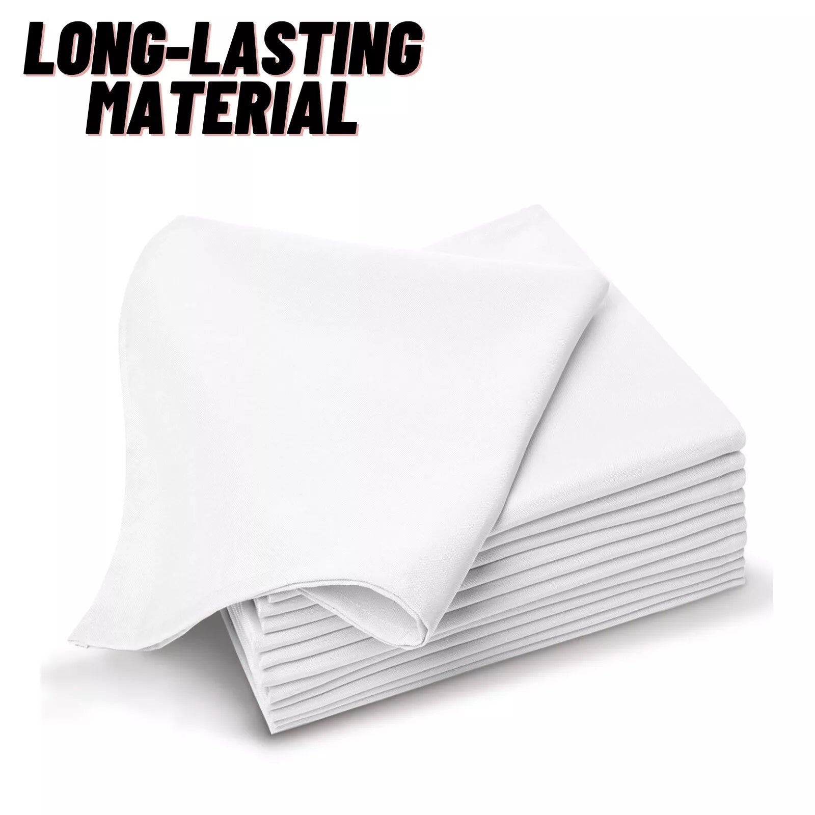 100 X White Cotton Napkins Table Linen Dinner 100% Egyptian Hotel Wedding 250TC