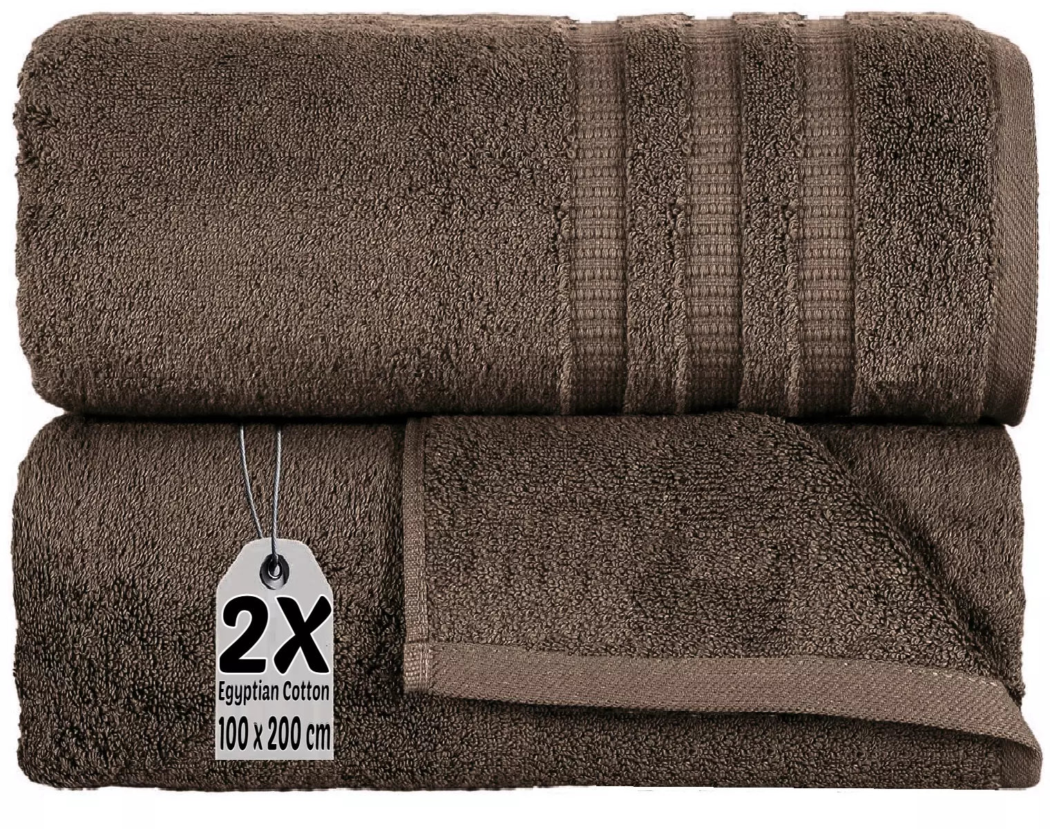 2X Extra Large 100x200cm Jumbo Bath Sheets Towel Set 100% Egyptian Cotton 600GSM