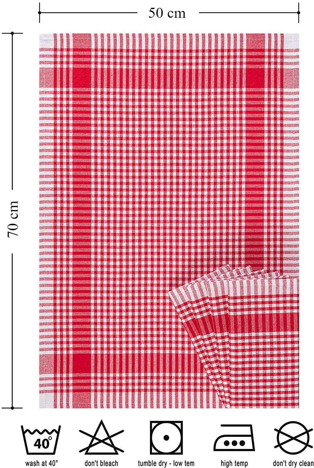 100% Cotton Terry Kitchen Towels Checkered Designed