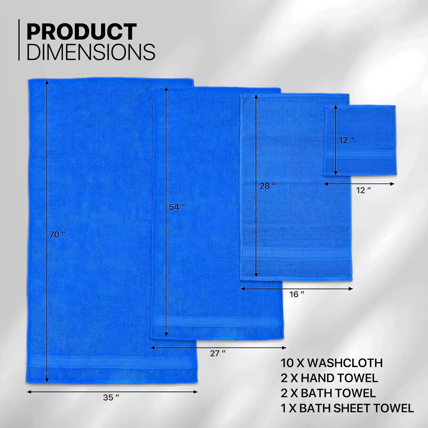 Luxury Towels Set 800 GSM Bath Sheets 100% Egyptian Cotton Face Hand Bath Towels