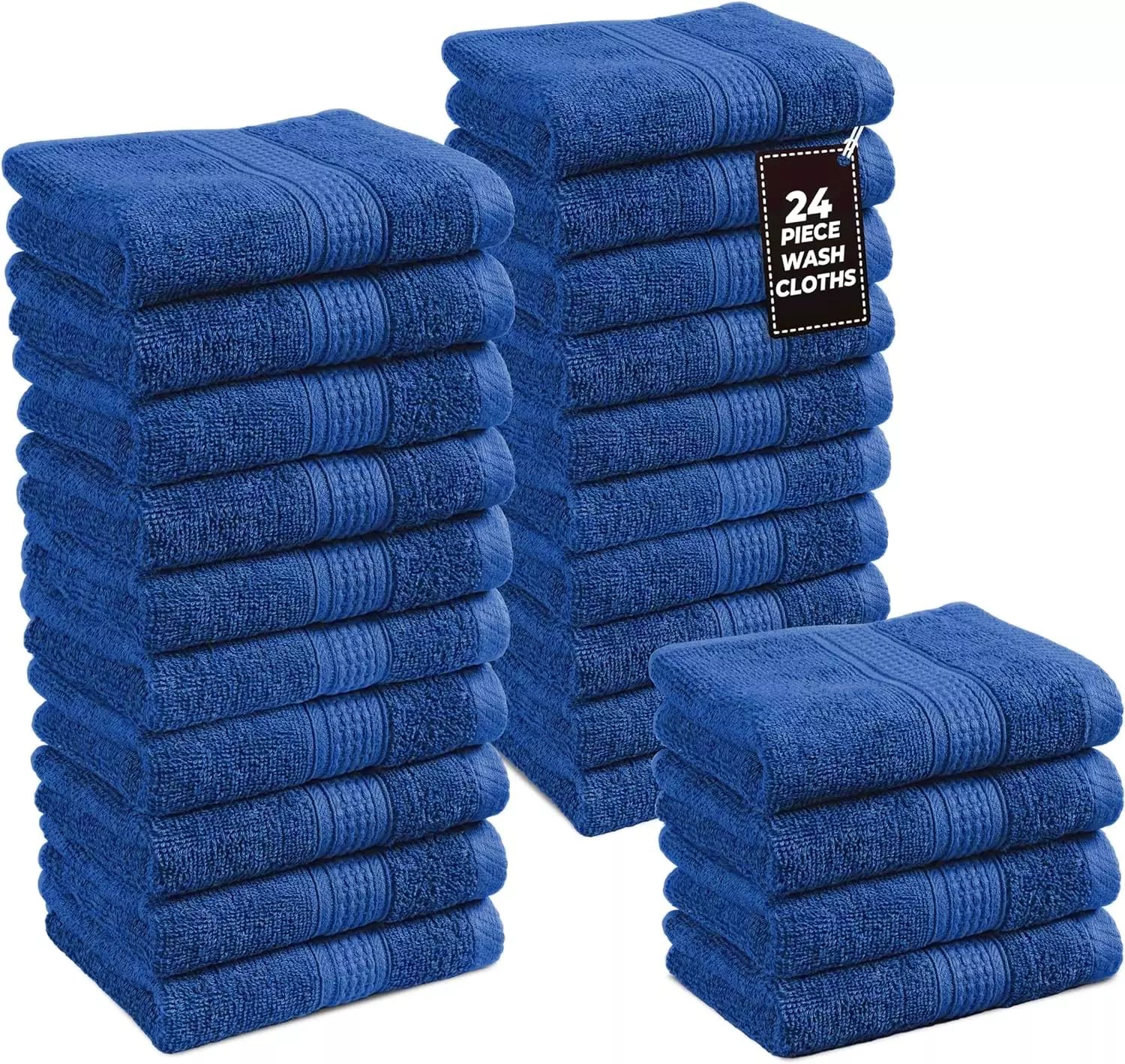 24x Face Cloths Flannels 100% Egyptian Cotton Washcloth Hotel Quality Towels Set