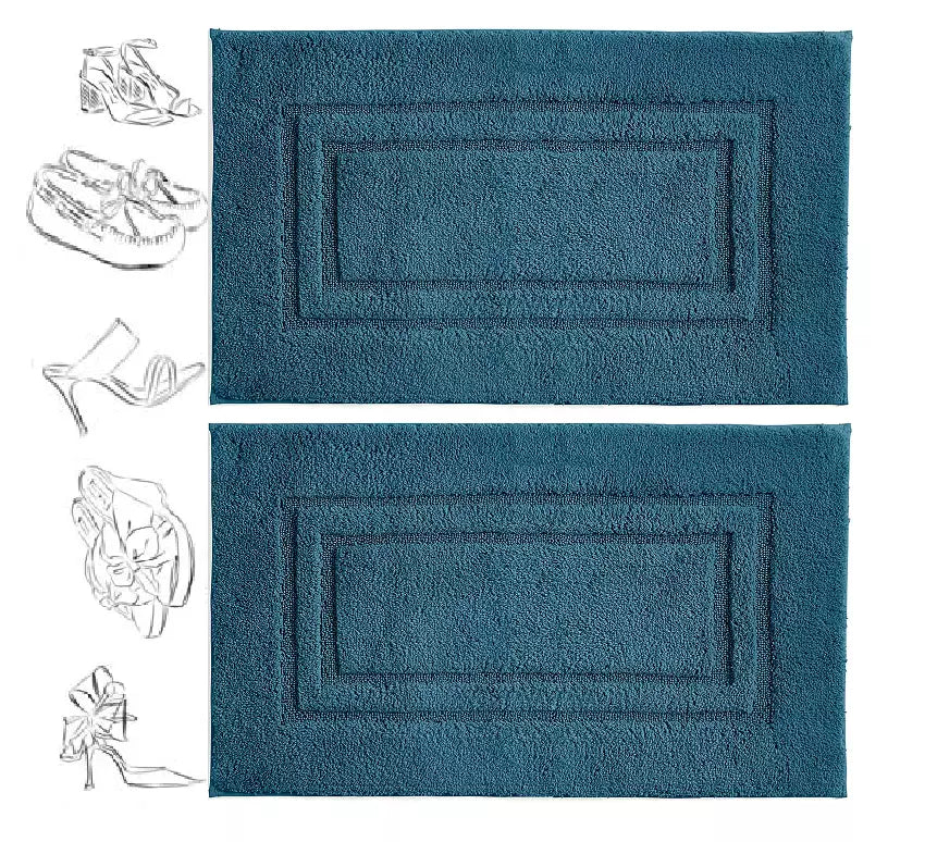 Pack of 2 Luxury Bath Mat Set Super Soft 750-GSM Washable Bath Mat - Towelsbay