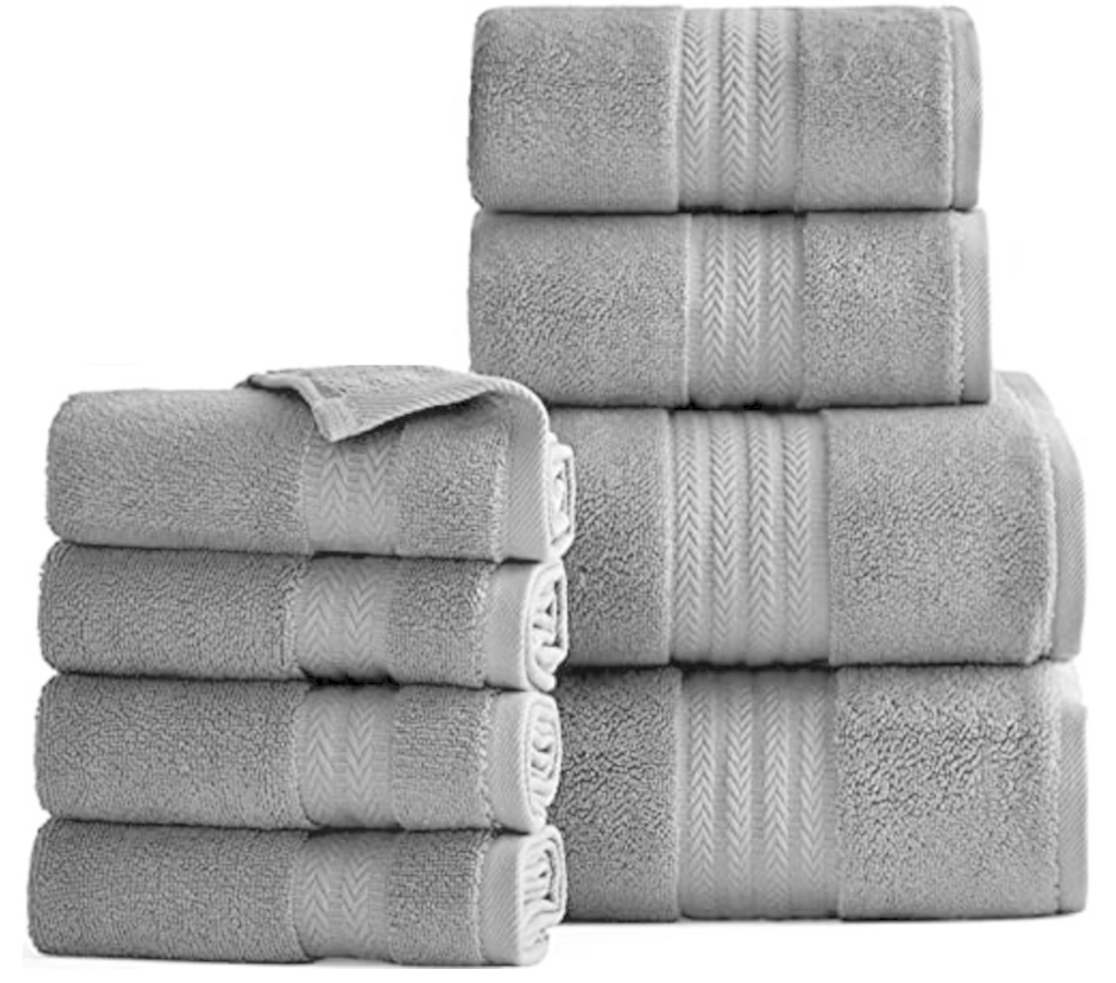 Luxury Premium Quality 8pc Towels Set 100% Egyptian Cotton 800GSM