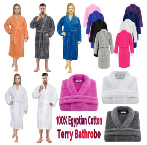 Unisex Bathrobe 100% Egyptian Cotton Terry Towelling Dressing Gown