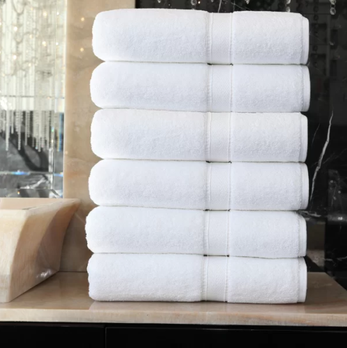Pack of 6 Luxury Soft Skin Friendly White Hand Towel 100% Egyptian Cotton 500GSM