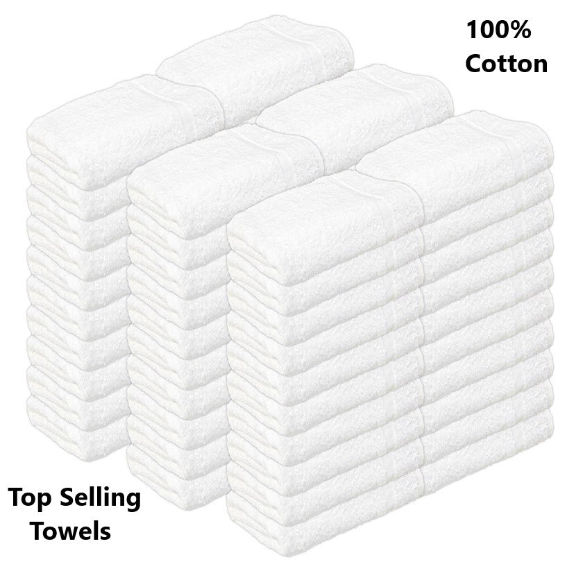 Box of 32 Luxury Soft White Bath Towels Egyptian Cotton 600GSM Hotel Quality