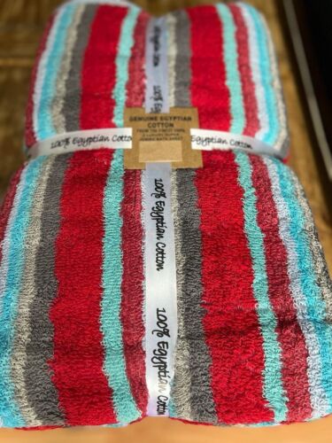 Pack of 2 Egyptian Cotton Bath Sheets with Super Jumbo Stripes