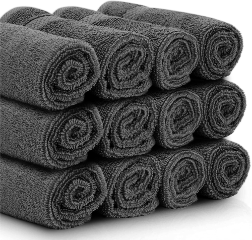 Pack of 12 Face Cloth Towels 100% Egyptian Cotton Flannel Soft 500 GSM