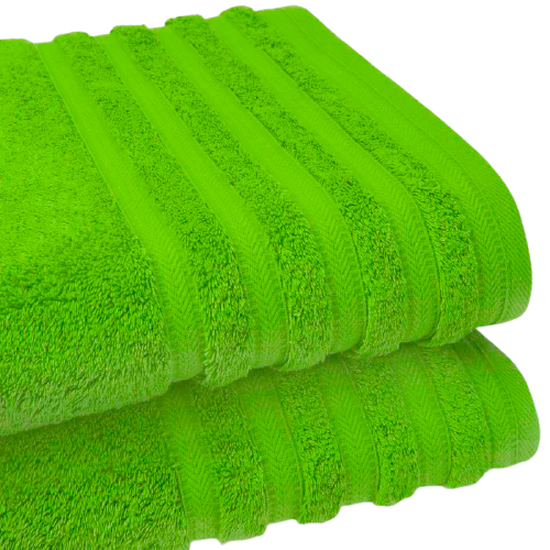 Lime green discount and grey towels