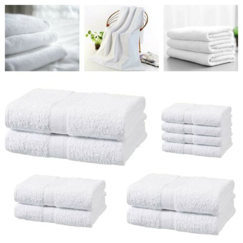 Luxury White 100% Egyptian Cotton Towels Super Soft Face Cloth - Hand Towels - Bath Sheet 500-GSM