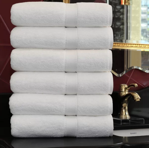 Pack of 6 Luxury Soft Skin Friendly White Hand Towel 500GSM