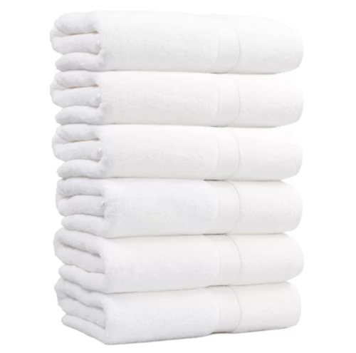 Pack of 6 Luxury Soft Skin Friendly White Hand Towel 100% Egyptian Cotton 500GSM