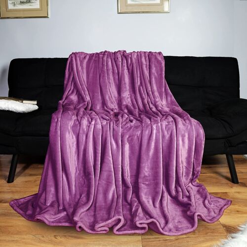 Fleece Blanket Sofa Throw Light Weight Faux Fur Mink Size Double King