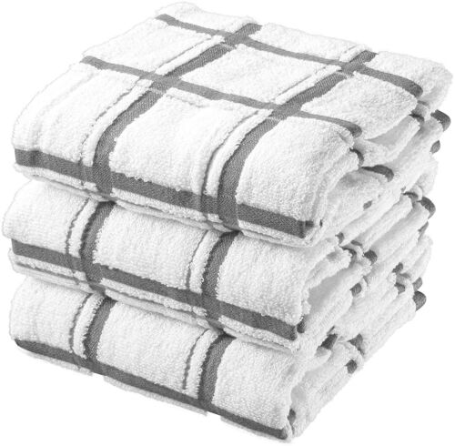 100% Cotton Terry Kitchen Towels Checkered Designed